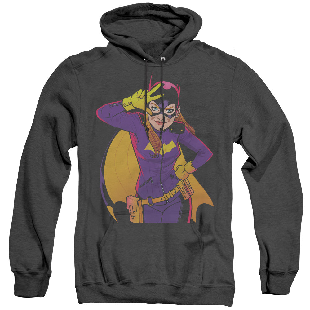 BATMAN/BATGIRL MOVES - ADULT HEATHER HOODIE - BLACK
