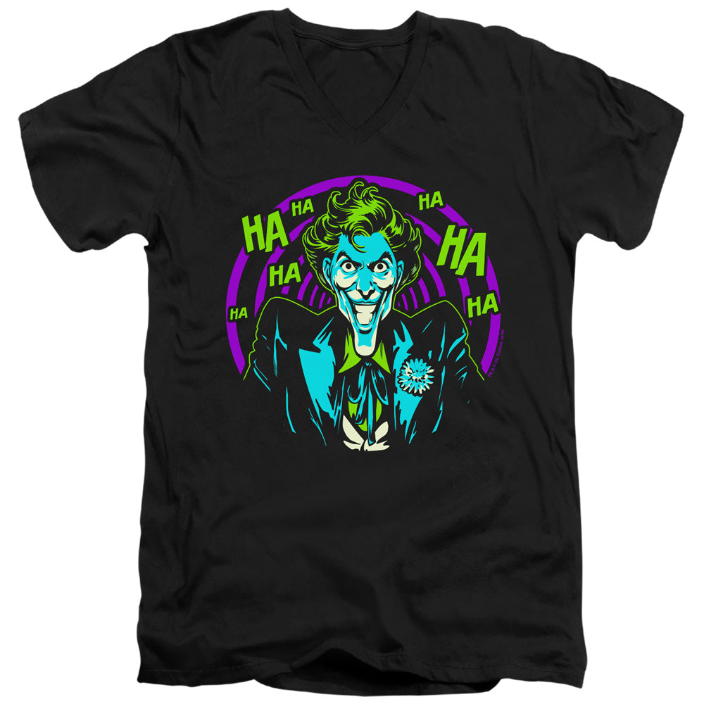 BATMAN/HAHAHA - S/S ADULT V-NECK 30/1 - BLACK