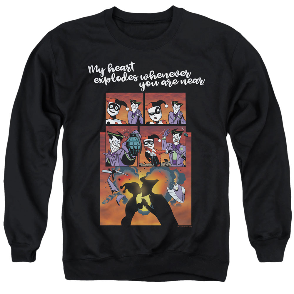 BATMAN/EXPLODE - ADULT CREWNECK SWEATSHIRT - BLACK