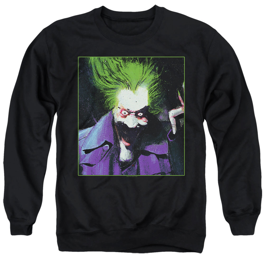 BATMAN/ARKHAM ASYLUM JOKER - ADULT CREWNECK SWEATSHIRT - BLACK
