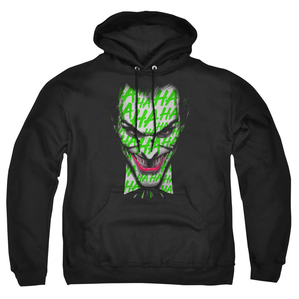 BATMAN/HA HA SMILE - ADULT PULLOVER HOODIE - BLACK