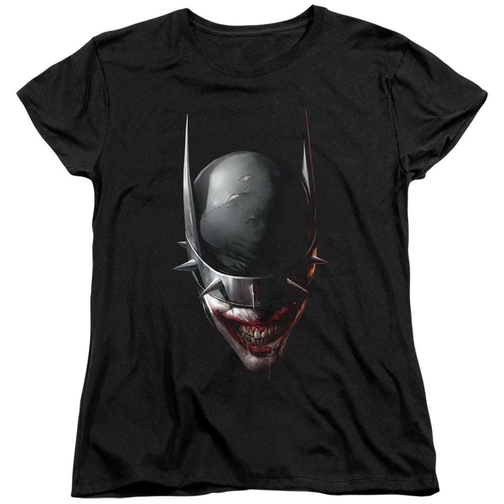 BATMAN/BATMAN WHO LAUGHS HEAD - S/S WOMENS TEE - BLACK