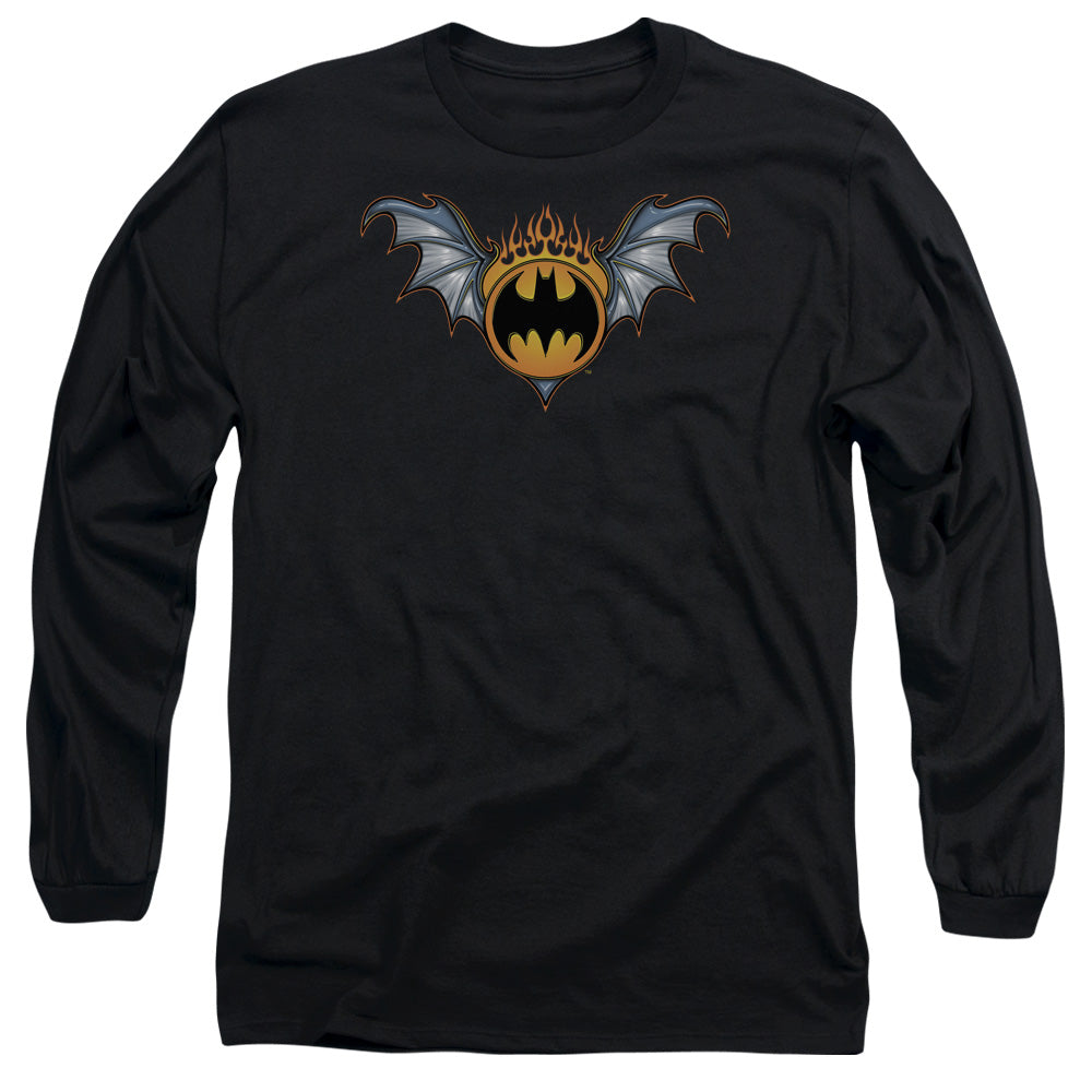 BATMAN/BAT WINGS LOGO - L/S ADULT 18/1 - BLACK