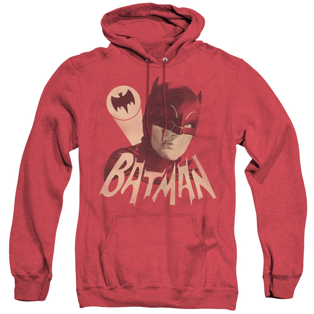 BATMAN CLASSIC TV/BAT SIGNAL - ADULT HEATHER HOODIE - RED