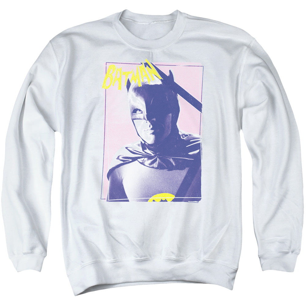 BATMAN CLASSIC TV/WAYNE 80S - ADULT CREWNECK SWEATSHIRT - WHITE