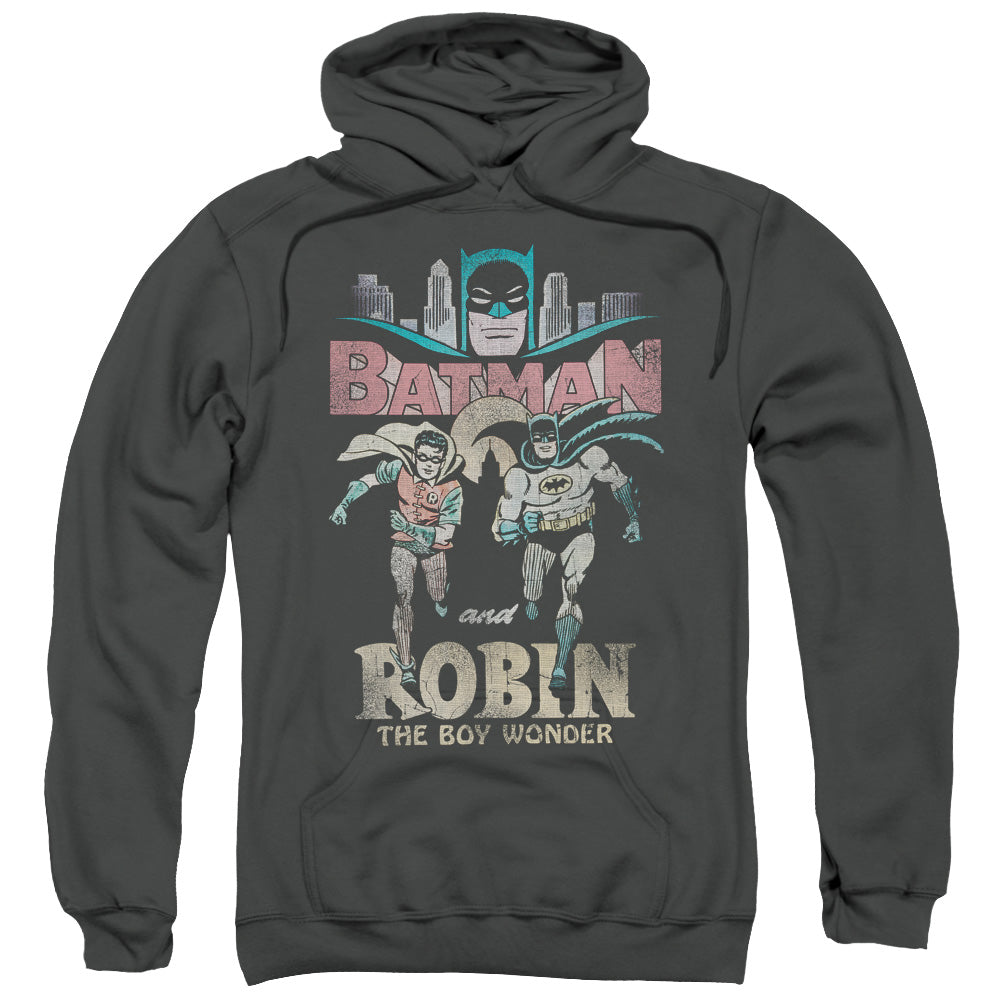 BATMAN CLASSIC TV/CLASSIC DUO - ADULT PULLOVER HOODIE - CHARCOAL