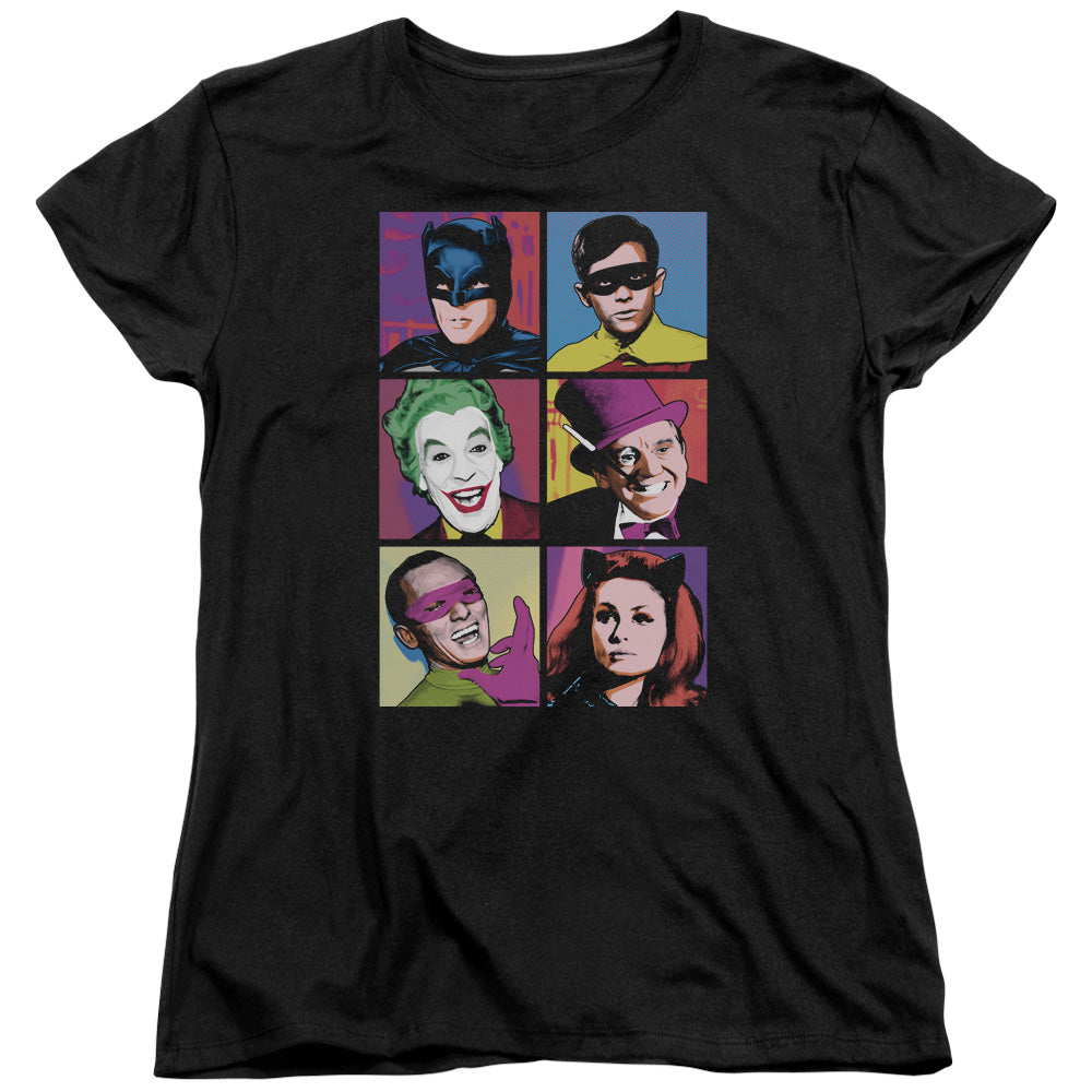 BATMAN CLASSIC TV/POP CAST - S/S WOMENS TEE - BLACK