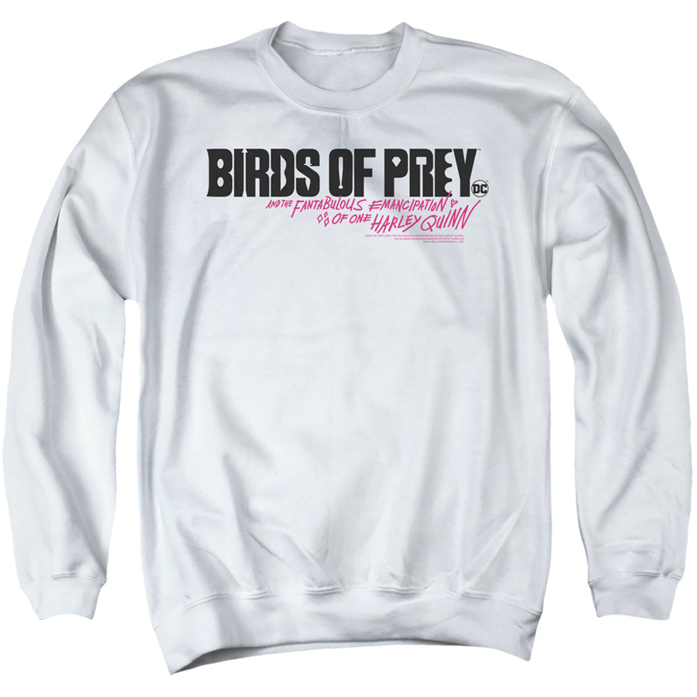 BIRDS OF PREY/HORIZONTAL LOGO - ADULT CREWNECK SWEATSHIRT - WHITE
