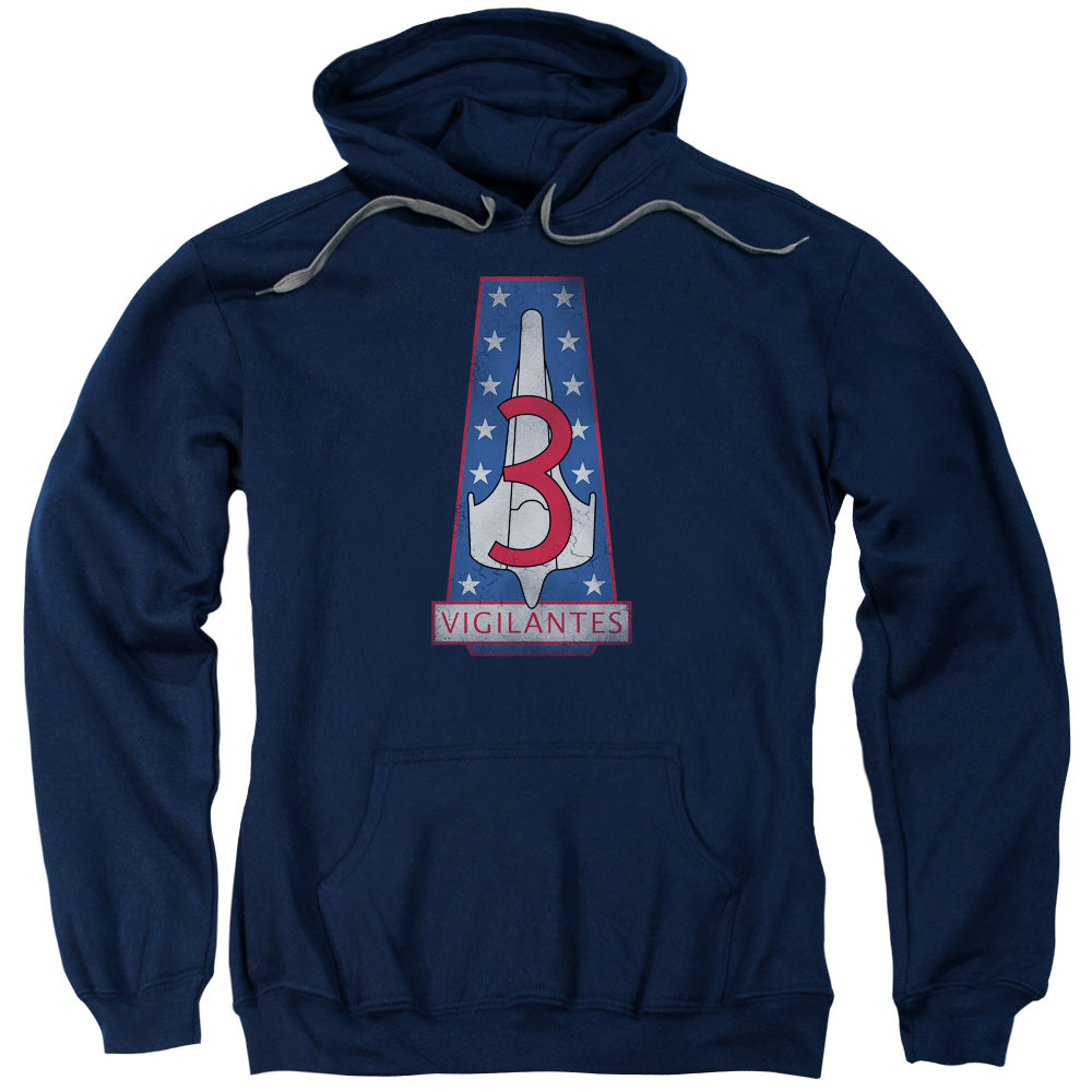 BSG/VIGILANTES BADGE - ADULT PULLOVER HOODIE - NAVY