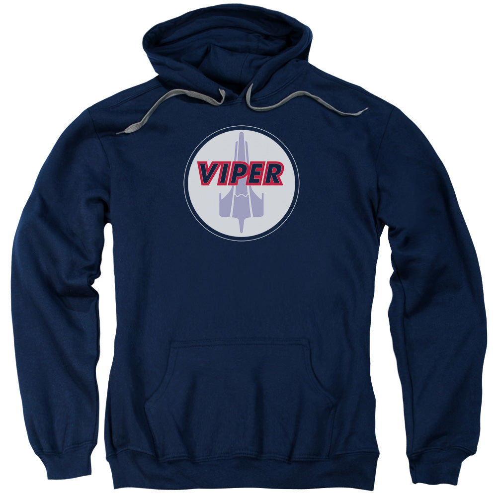 BSG/VIPER BADGE - ADULT PULLOVER HOODIE - NAVY
