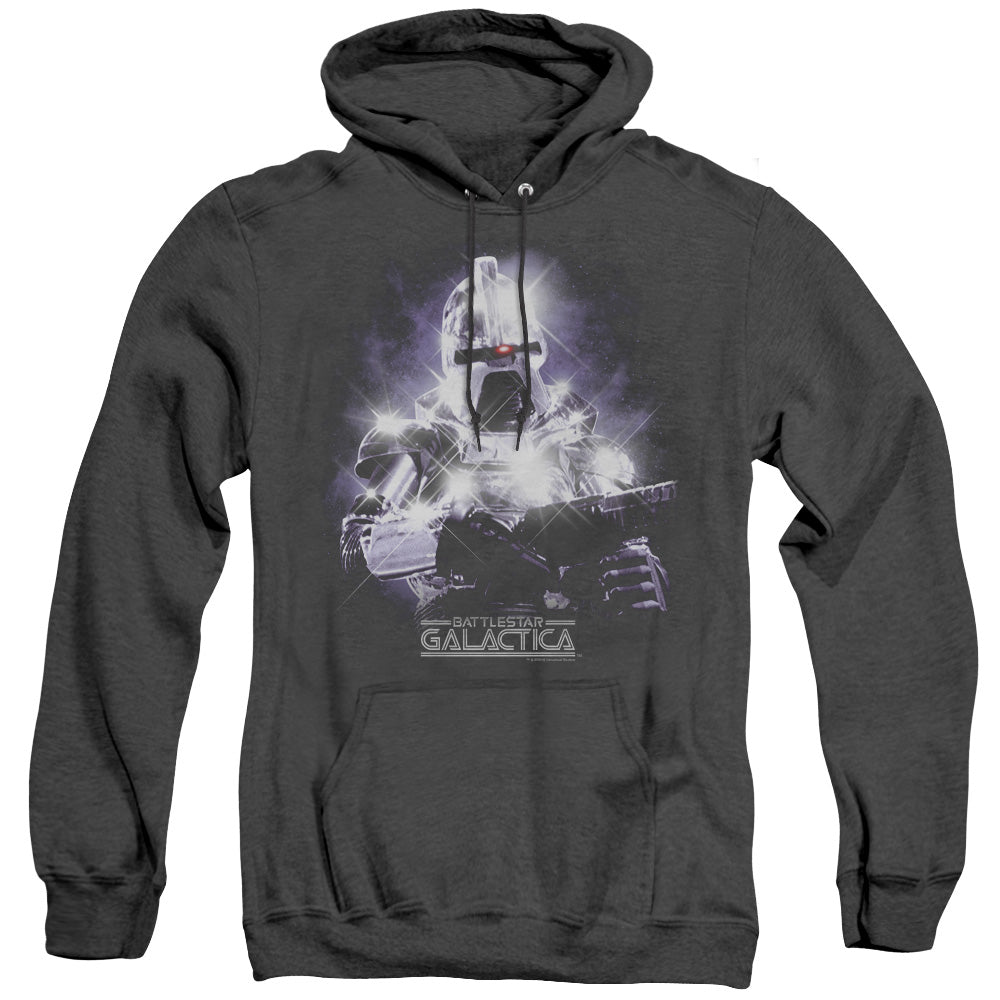 BSG/35TH ANNIVERSARY CYLON - ADULT HEATHER HOODIE - BLACK