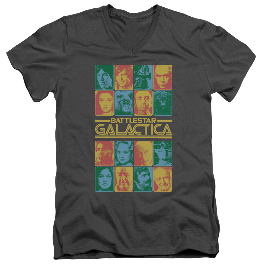 BSG/35TH ANNIVERSARY CAST - S/S ADULT V-NECK 30/1 - CHARCOAL