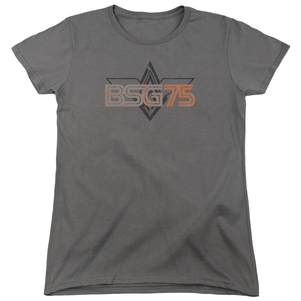 BATTLESTAR GALACTICA/BSG75 - S/S WOMENS TEE - CHARCOAL