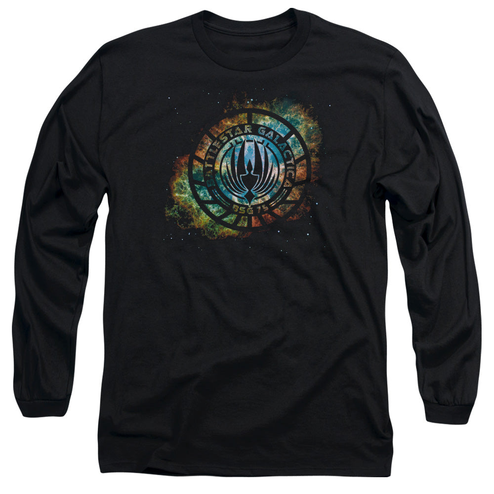 BATTLESTAR GALACTICA/EMBLEM KNOCK-OUT - L/S ADULT 18/1 - BLACK