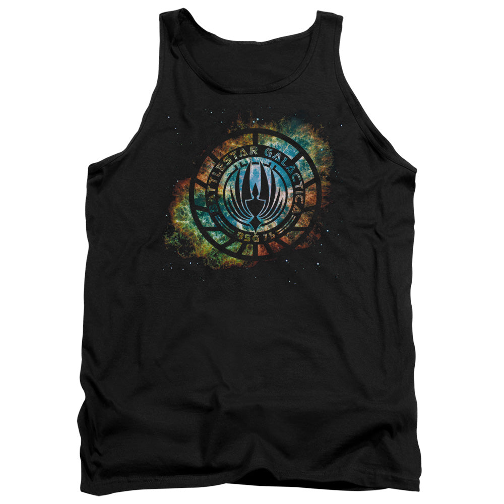 BATTLESTAR GALACTICA/EMBLEM KNOCK-OUT - ADULT TANK - BLACK