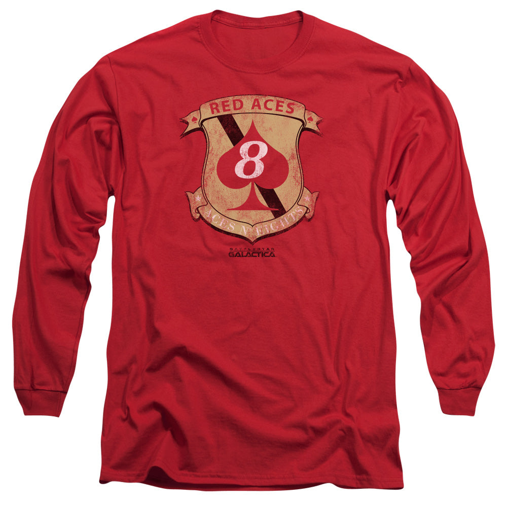 BSG/RED ACES BADGE -  L/S ADULT 18/1  - RED