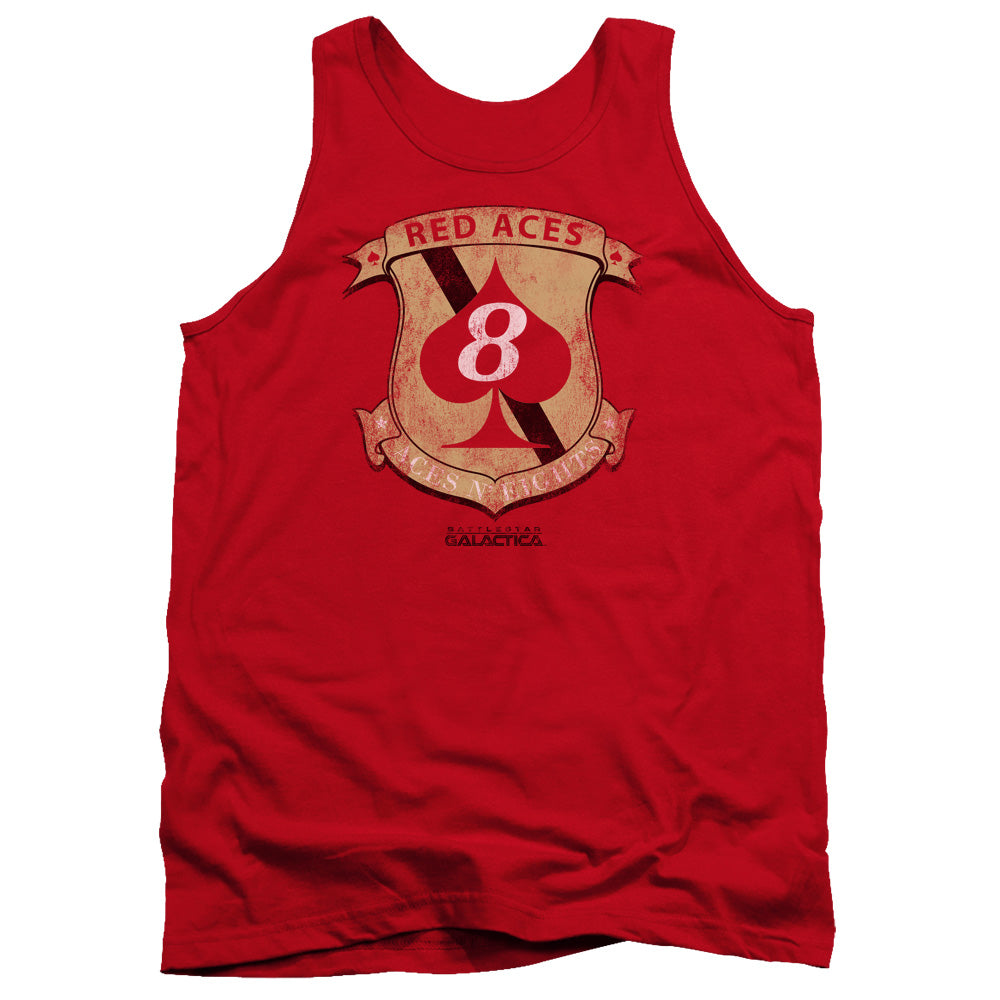 BSG/RED ACES BADGE - ADULT TANK - RED