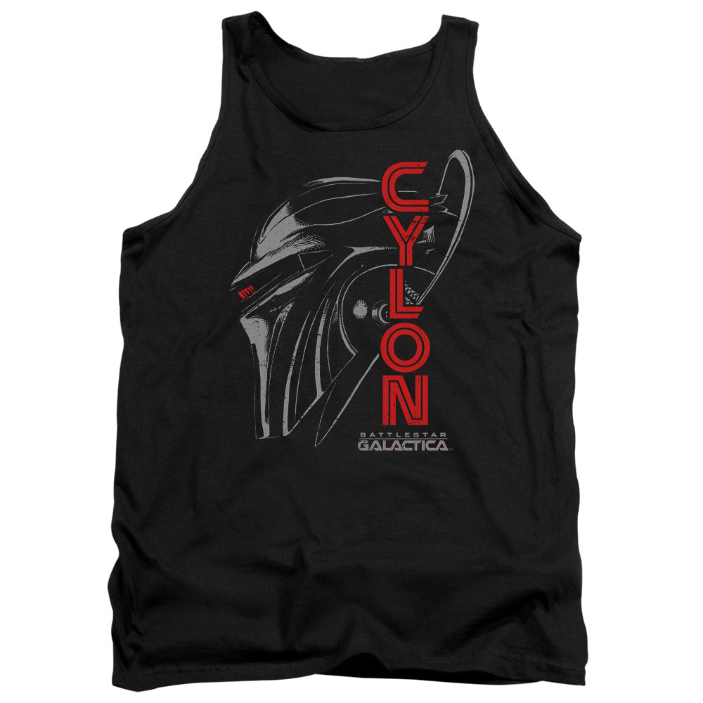 BSG/CYLON FACE - ADULT TANK - BLACK