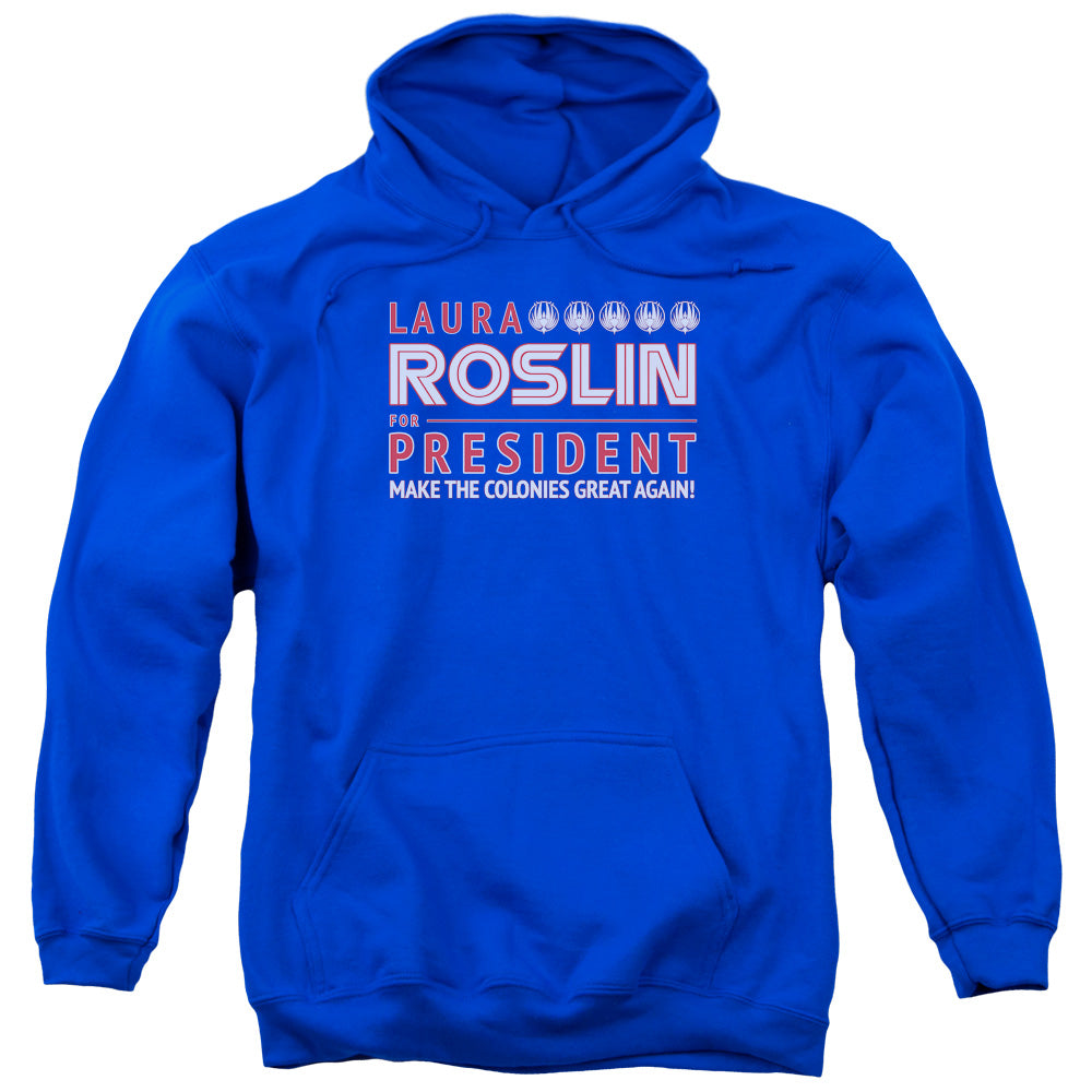 BSG/ROSLIN FOR PRESIDENT - ADULT PULLOVER HOODIE - ROYAL BLUE