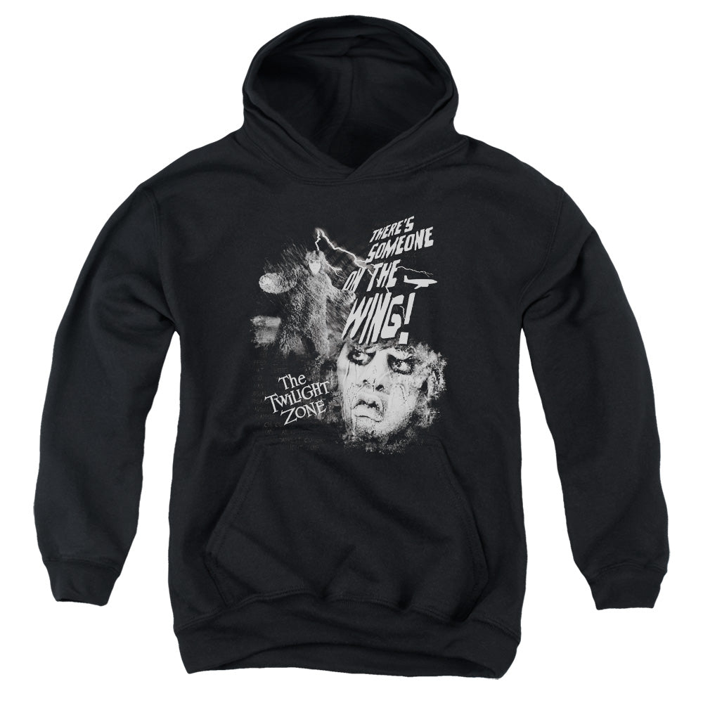 TWILIGHT ZONE/SOMEONE ON THE WING - YOUTH PULLOVER HOODIE - BLACK