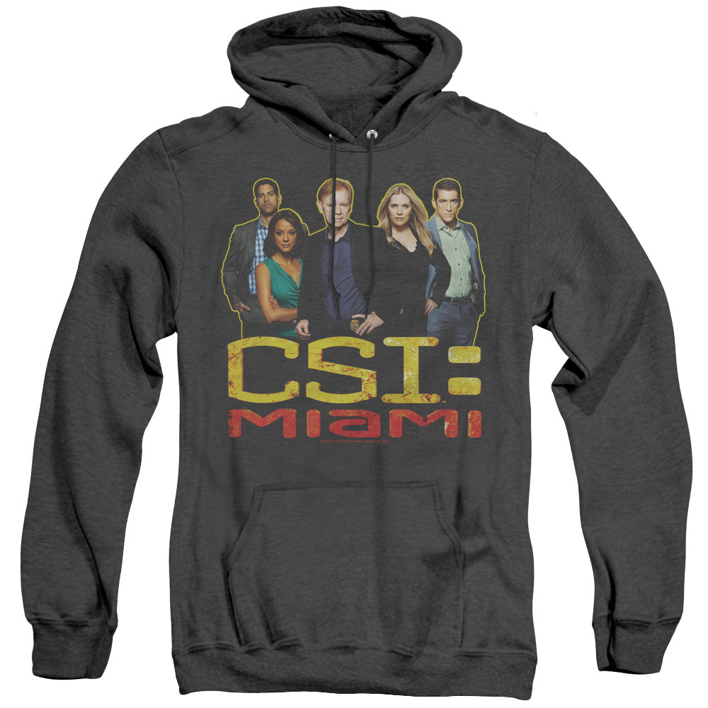 CSI MIAMI/THE CAST IN BLACK - ADULT HEATHER HOODIE - BLACK