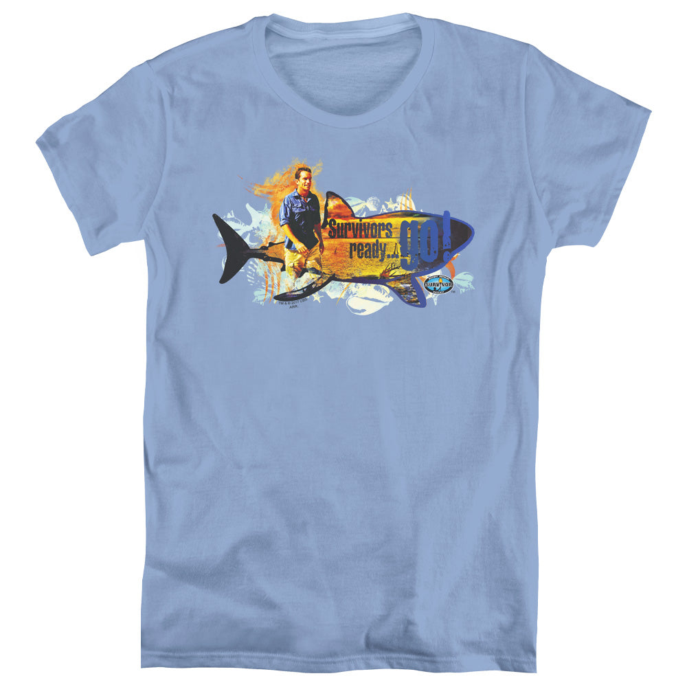 SURVIVOR/READY GO - S/S WOMENS TEE - CAROLINA BLUE