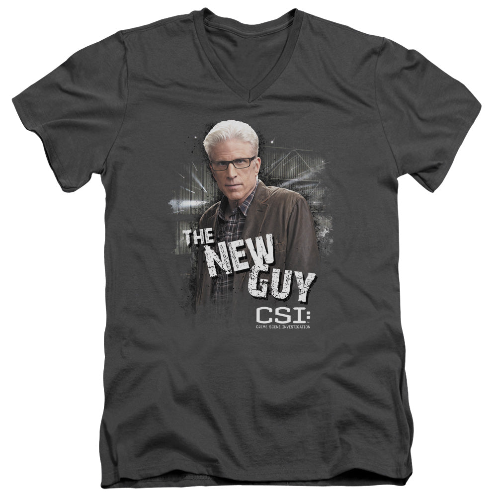CSI/THE NEW GUY - S/S ADULT V-NECK 30/1 - CHARCOAL