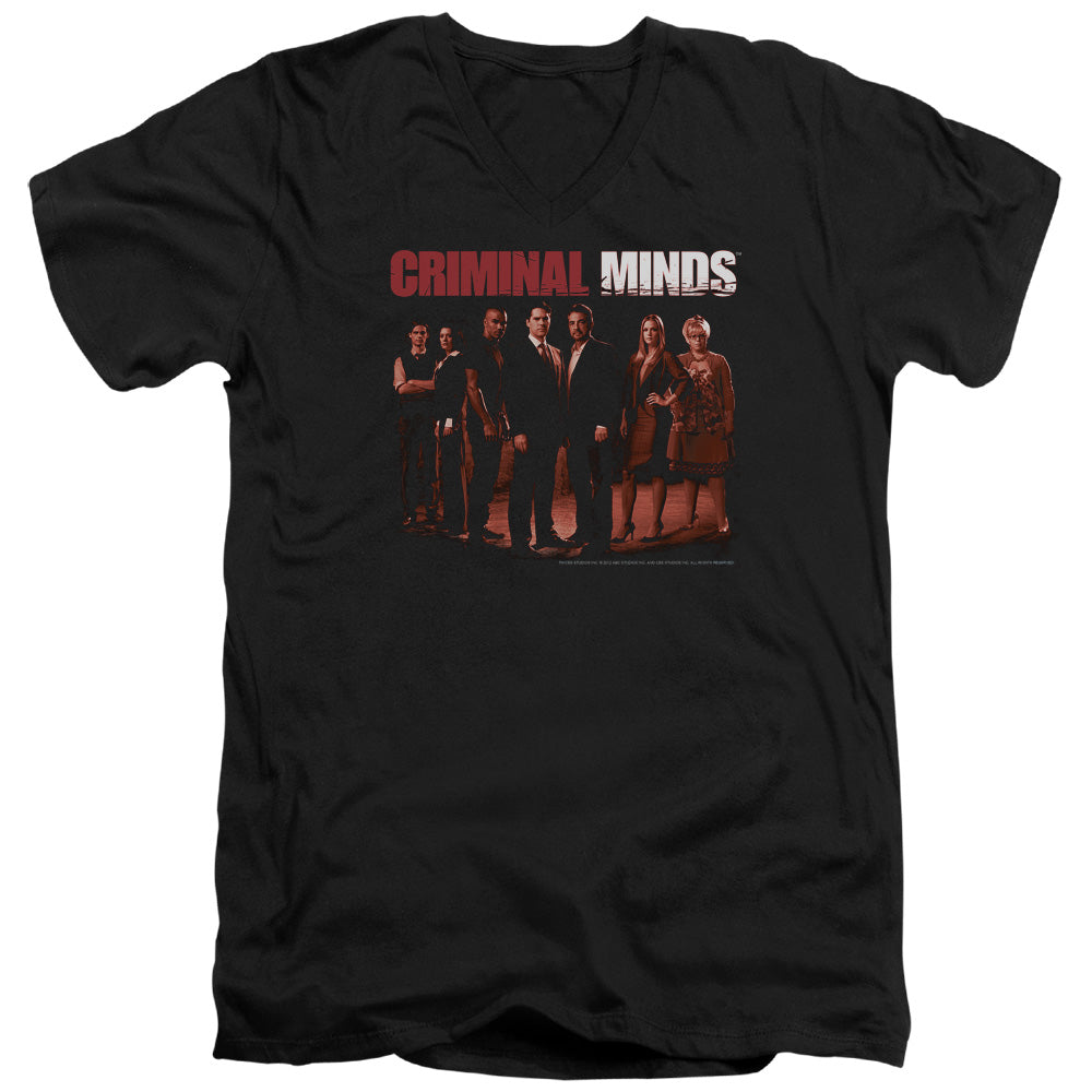 CRIMINAL MINDS/THE CREW - S/S ADULT V-NECK 30/1 - BLACK