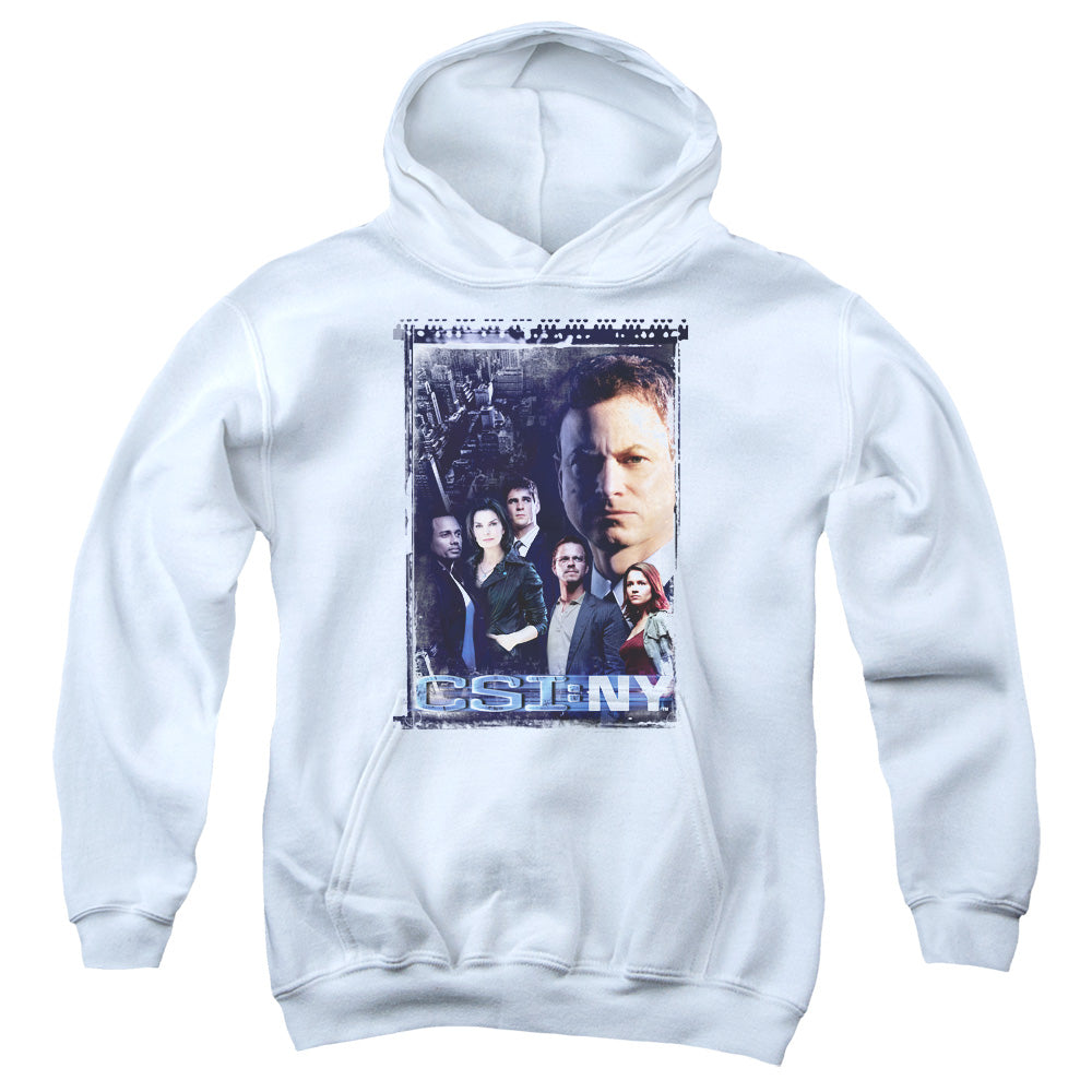CSI NY/WATCHFUL EYE - YOUTH PULLOVER HOODIE - WHITE