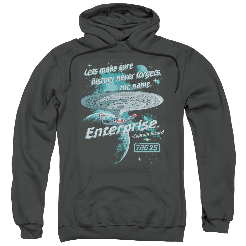 STAR TREK/NEVER FORGET - ADULT PULLOVER HOODIE - CHARCOAL
