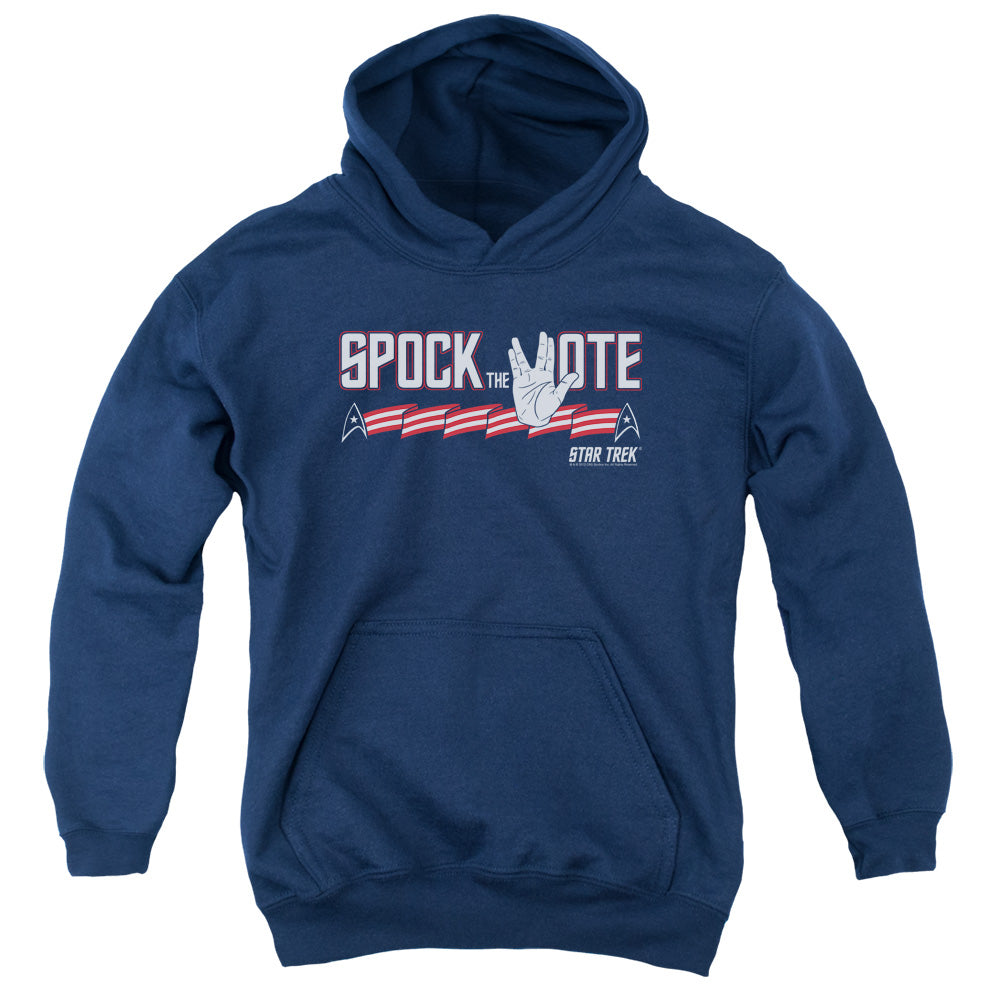 STAR TREK/SPOCK THE VOTE - YOUTH PULLOVER HOODIE - NAVY
