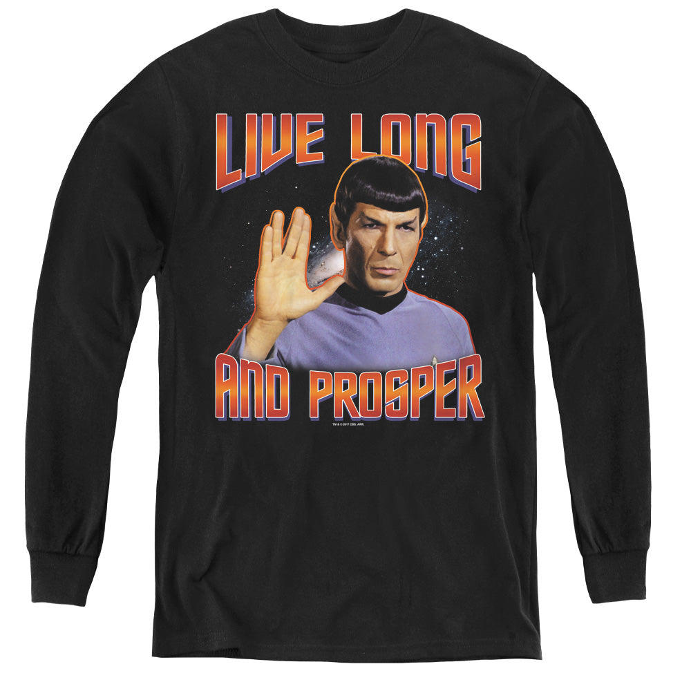 ST ORIGINAL/LIVE LONG AND PROSPER - YOUTH LONG SLEEVE TEE - BLACK