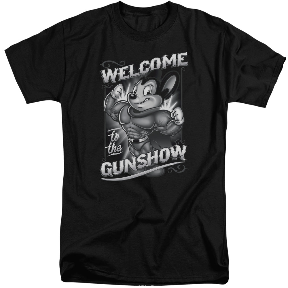 MIGHTY MOUSE/MIGHTY GUNSHOW - S/S ADULT TALL 18/1 - BLACK