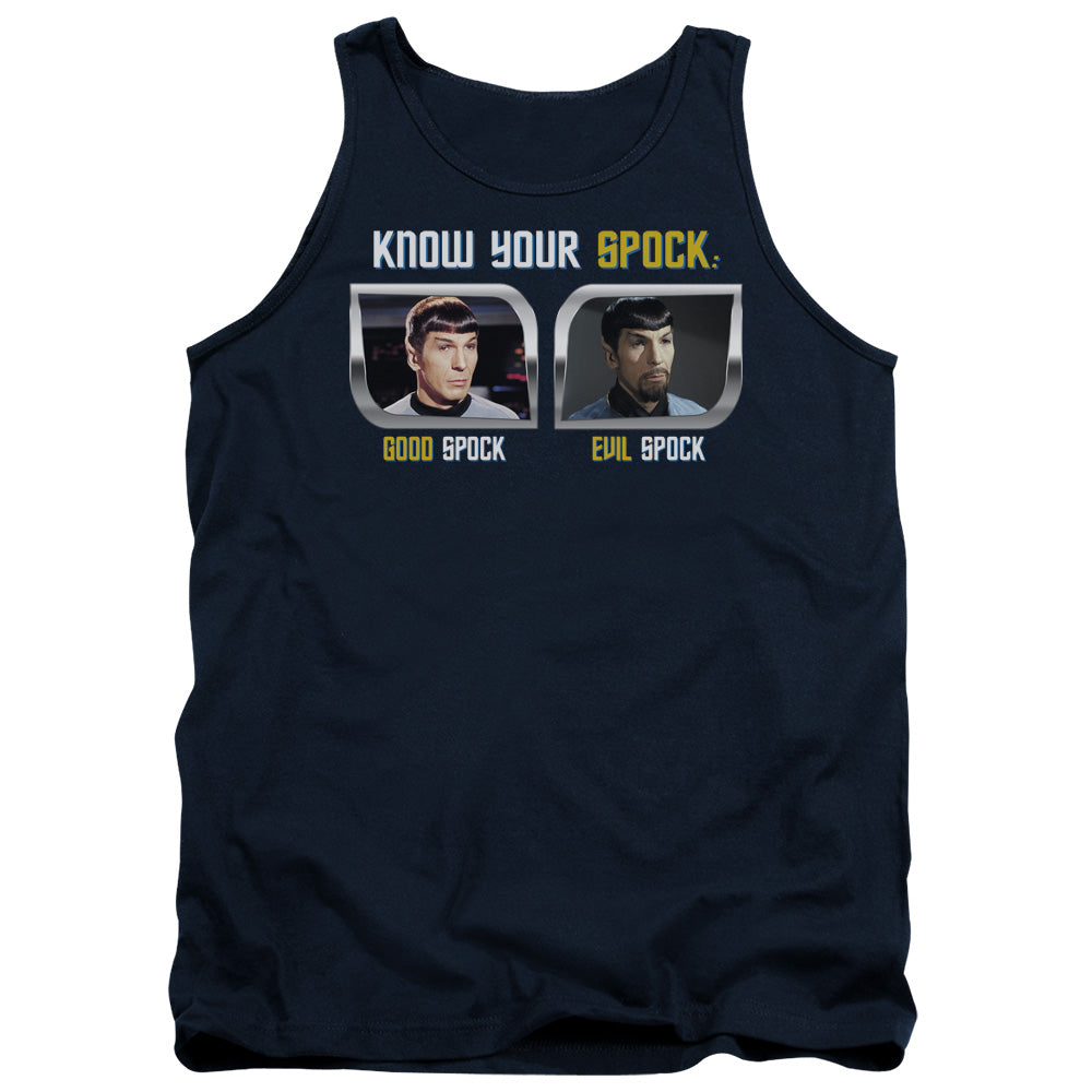 ST ORIGINAL/KNOW YOUR SPOCK - ADULT TANK - NAVY