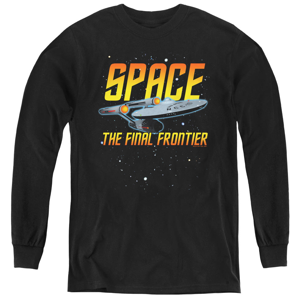STAR TREK/SPACE - YOUTH LONG SLEEVE TEE - BLACK