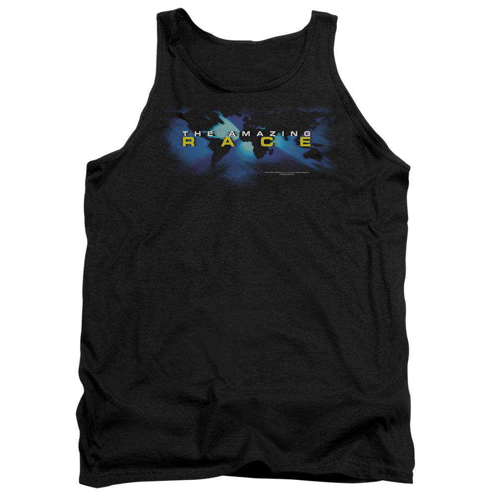 AMAZING RACE/FADED GLOBE - ADULT TANK - BLACK