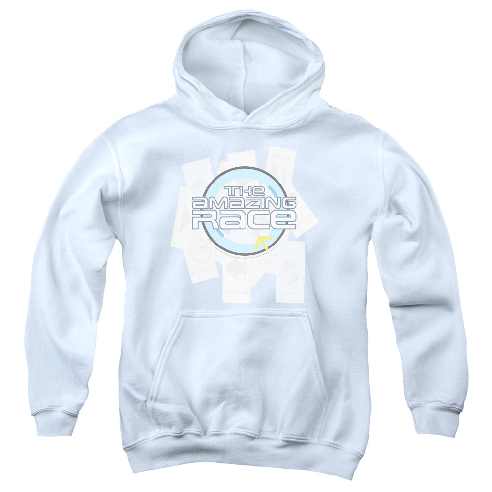 AMAZING RACE/THE RACE - YOUTH PULLOVER HOODIE - WHITE