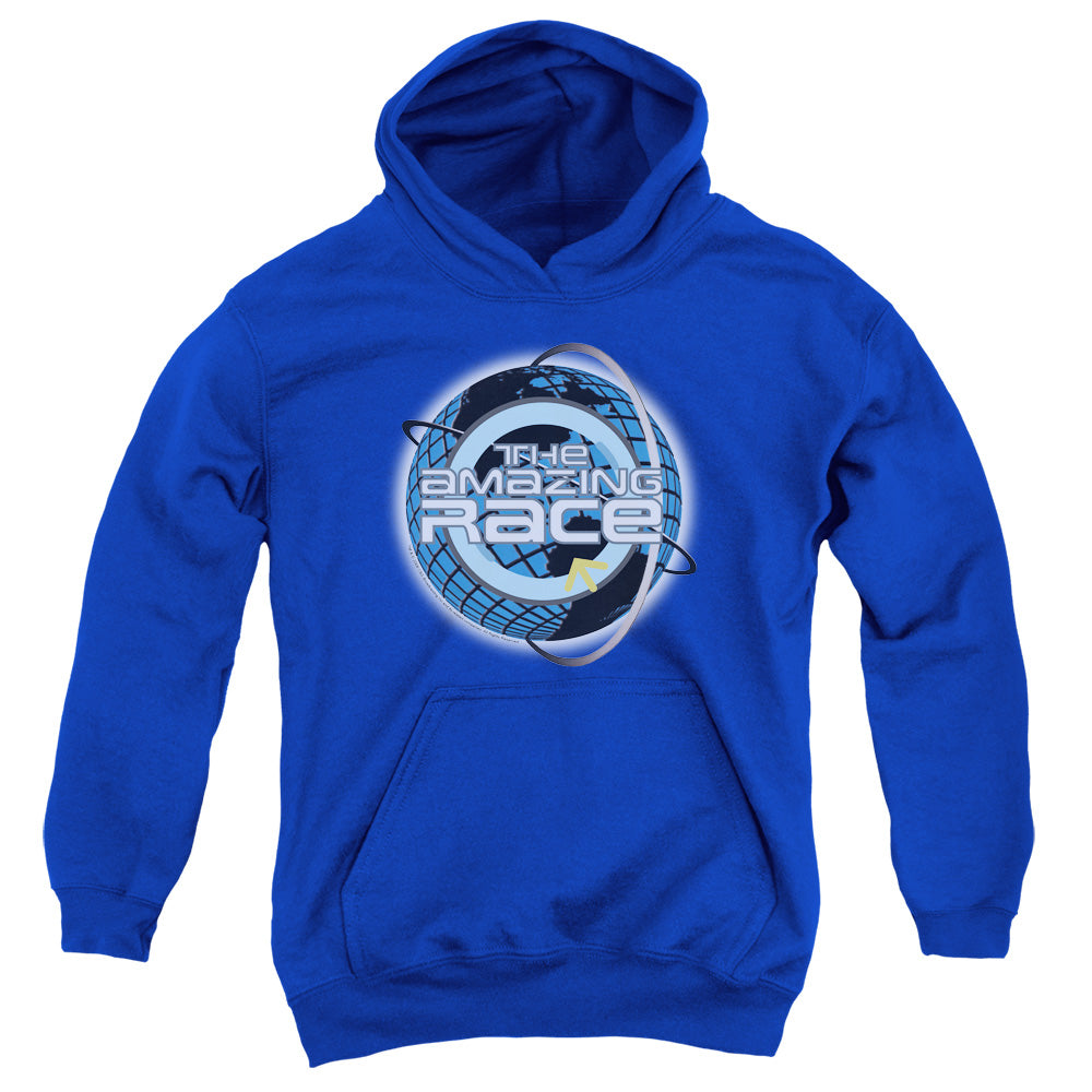 AMAZING RACE/AROUND THE GLOBE - YOUTH PULLOVER HOODIE - ROYAL BLUE