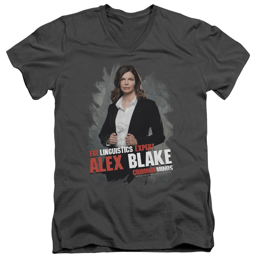 CRIMINAL MINDS/ALEX BLAKE - S/S ADULT V-NECK 30/1 - CHARCOAL