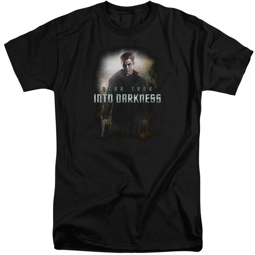 STAR TREK/DARKNESS KIRK - S/S ADULT TALL 18/1 - BLACK