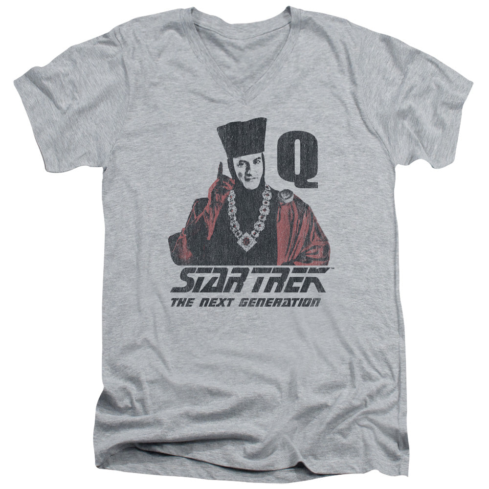STAR TREK/Q POINT - S/S ADULT V-NECK 30/1 - ATHLETIC HEATHER