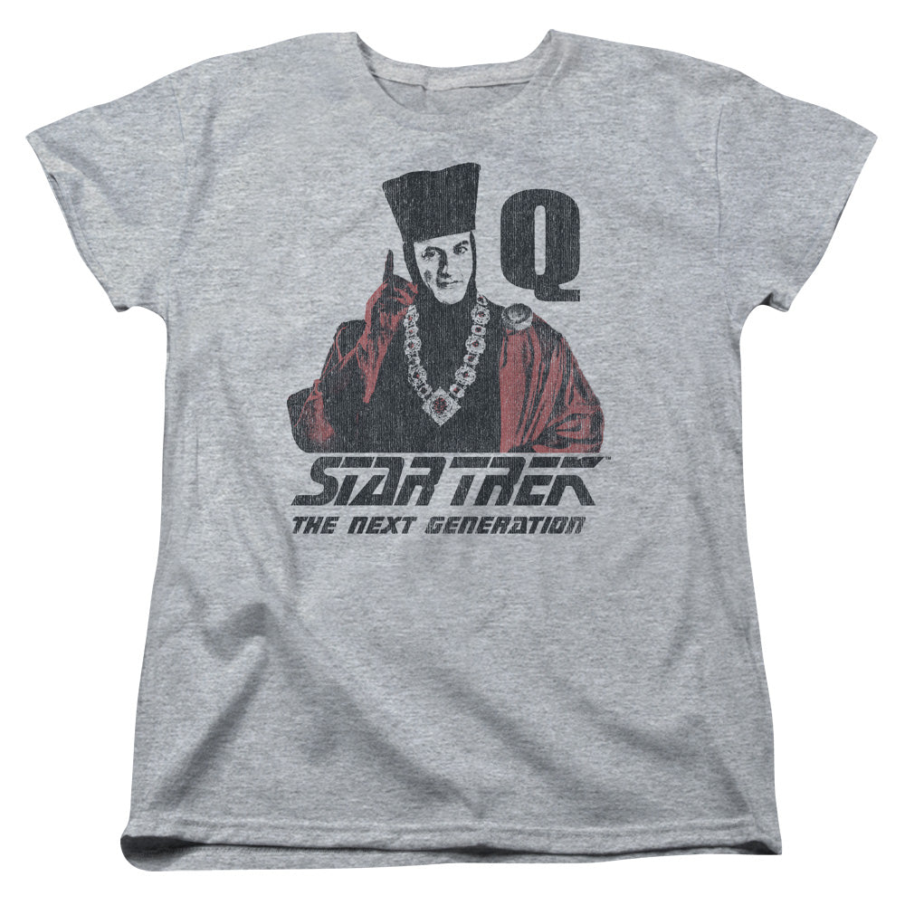 STAR TREK/Q POINT - S/S WOMENS TEE - ATHLETIC HEATHER