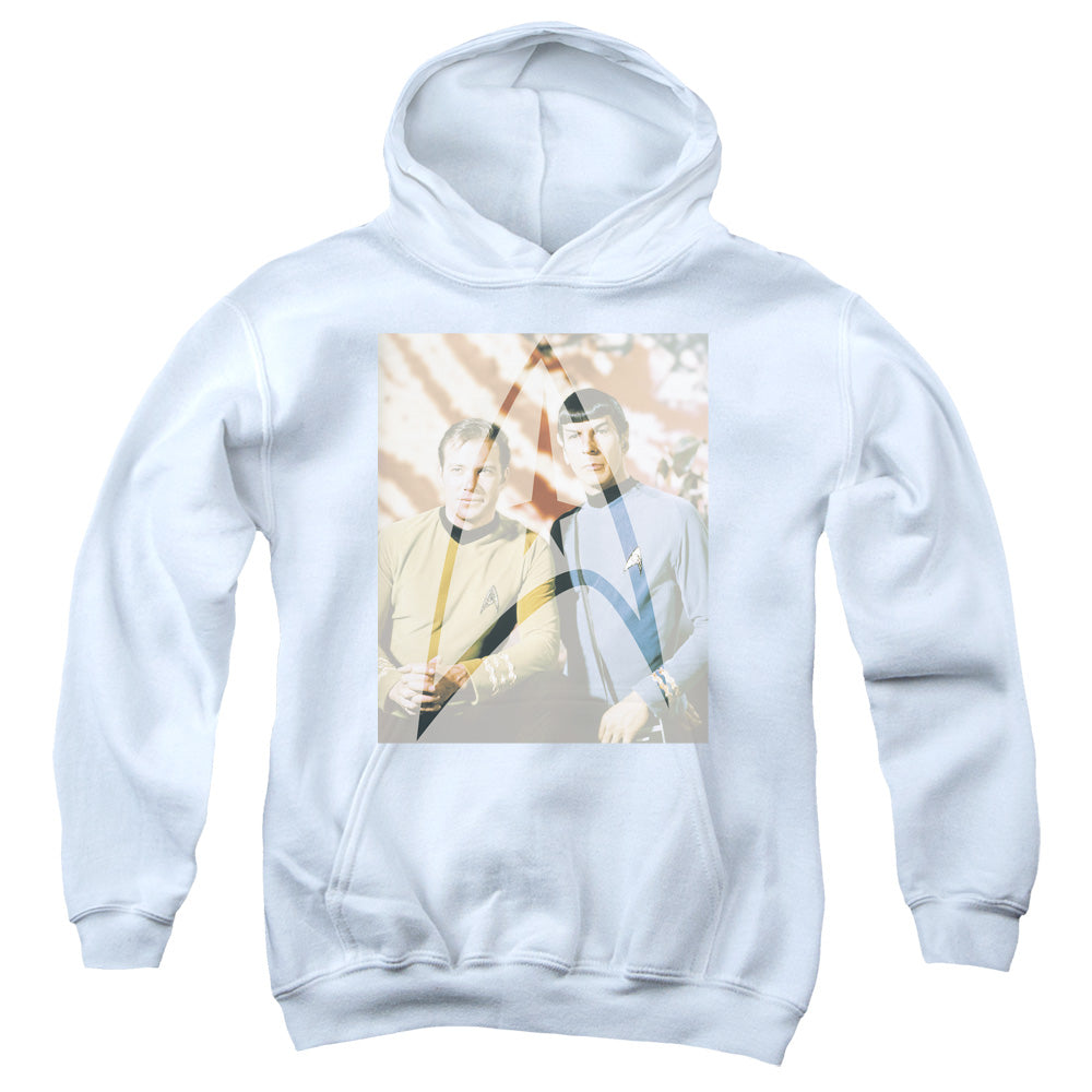 STAR TREK/CLASSIC DUO - YOUTH PULLOVER HOODIE - WHITE