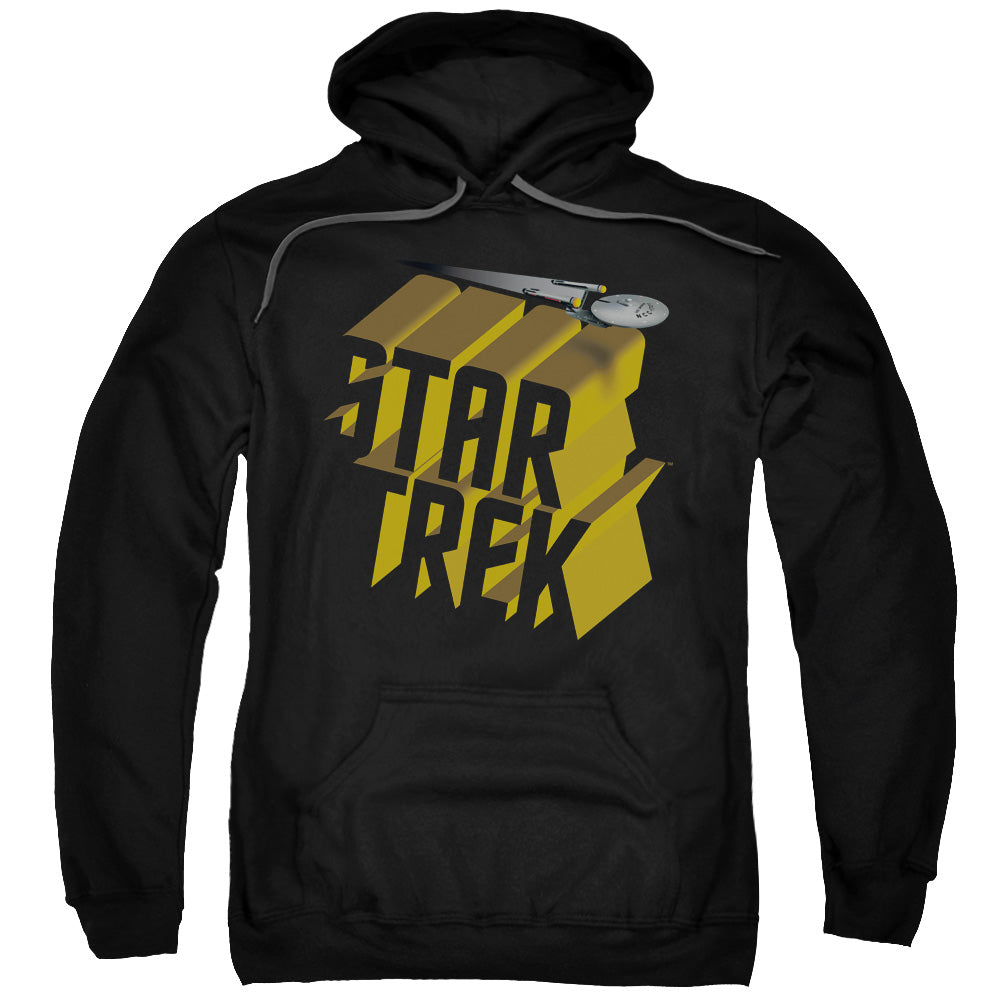 STAR TREK/3D LOGO - ADULT PULLOVER HOODIE - BLACK