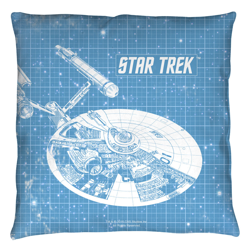 STAR TREK/ENTERPRISE BLUEPRINT - THROW PILLOW