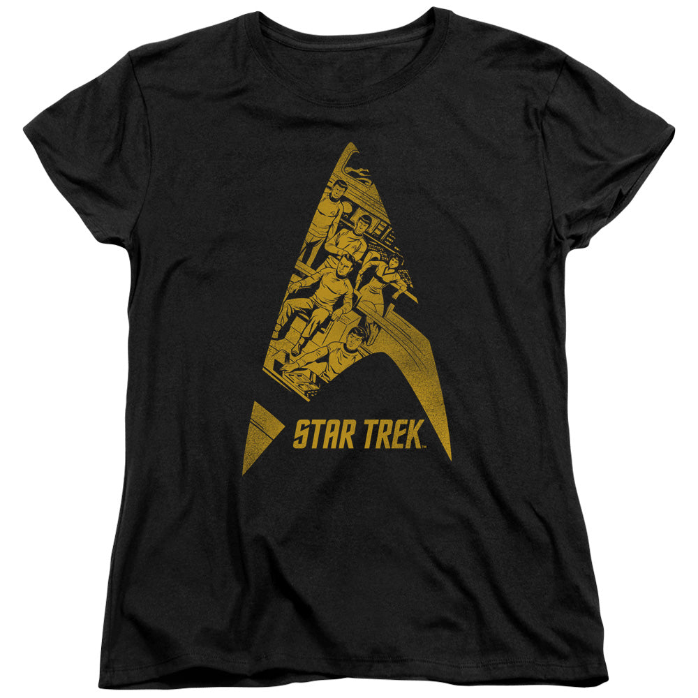 STAR TREK/DELTA CREW - S/S WOMENS TEE - BLACK