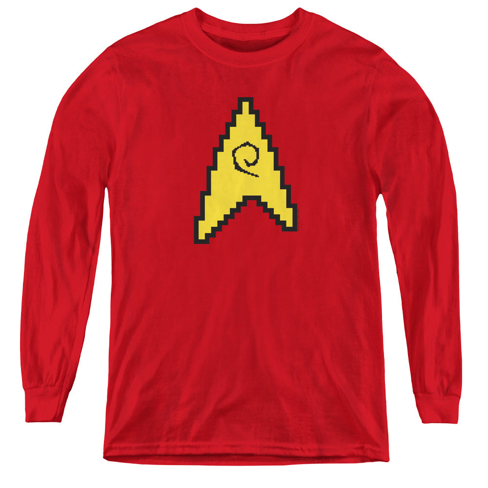 STAR TREK/8 BIT ENGINEERING - YOUTH LONG SLEEVE TEE - RED