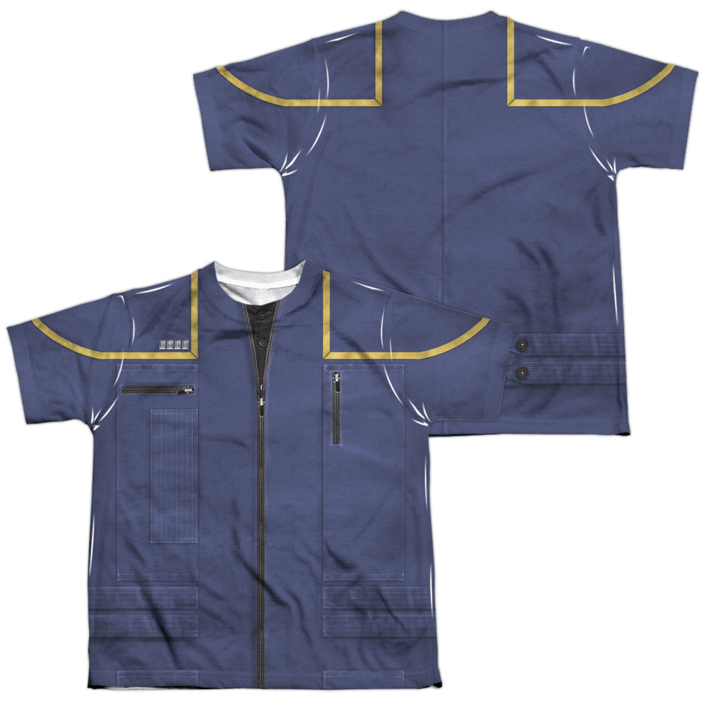 STAR TREK/ENTERPRISE COMMAND UNIFORM (FRONT/BACK PRINT) - S/S YOUTH POLY CREW - MULTI