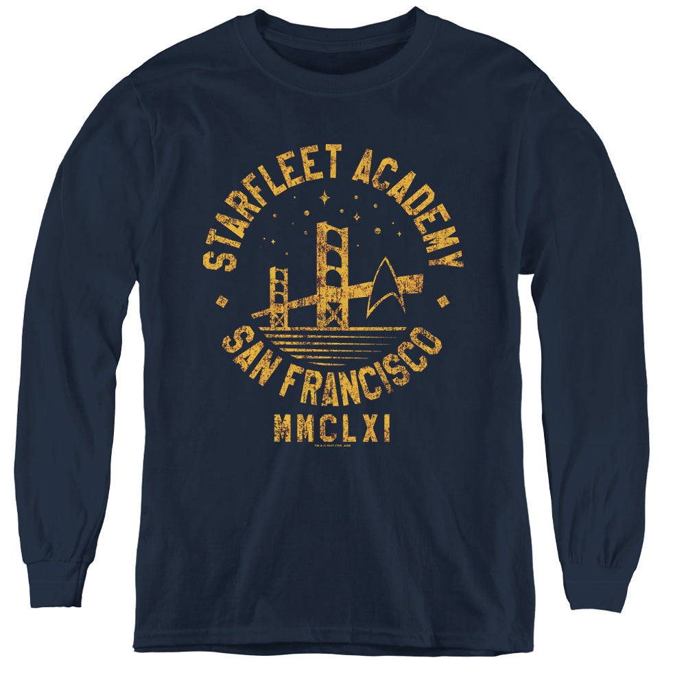 STAR TREK/COLLEGIATE BRIDGE - YOUTH LONG SLEEVE TEE - NAVY