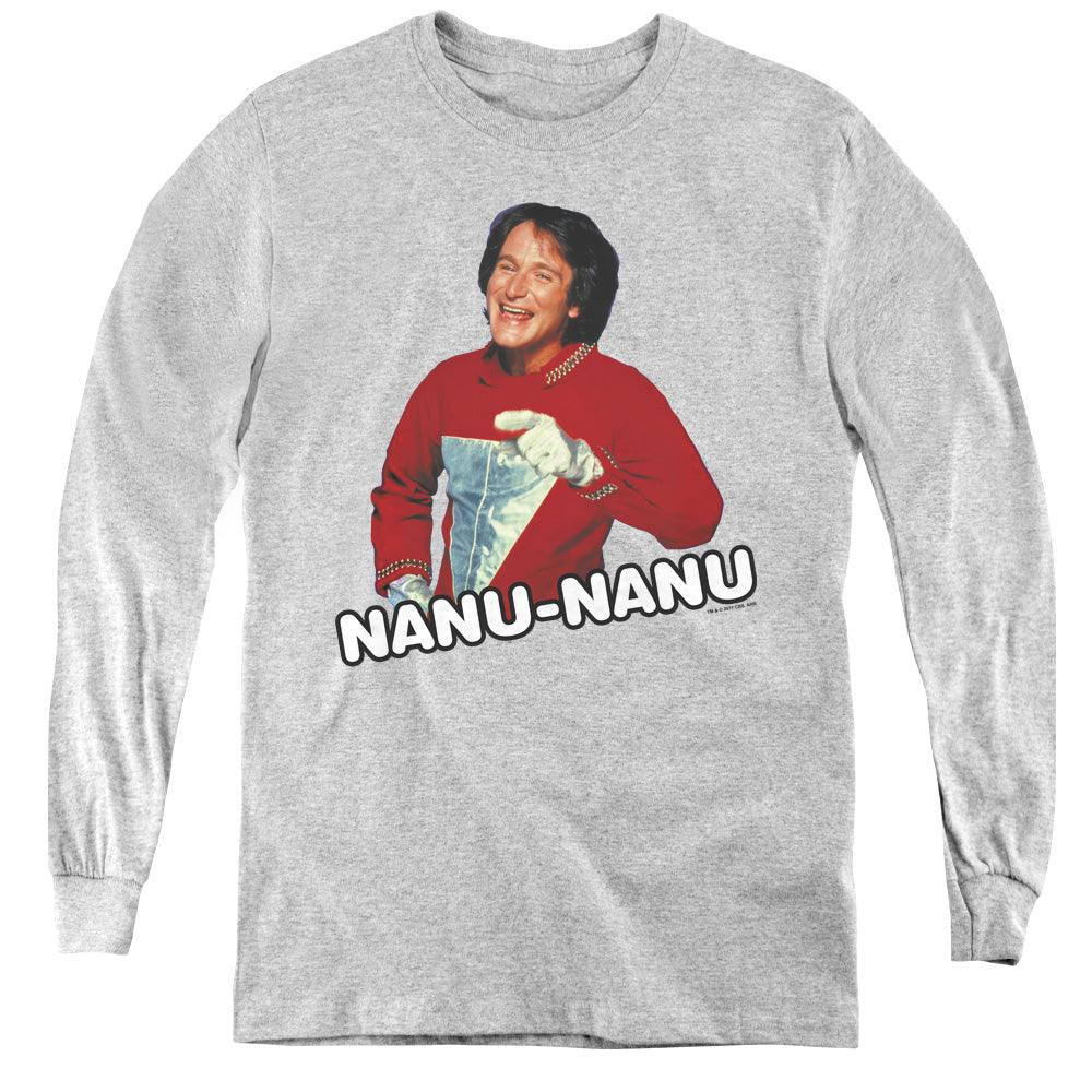 MORK & MINDY/CATCHPHRASE - YOUTH LONG SLEEVE TEE - ATHLETIC HEATHER